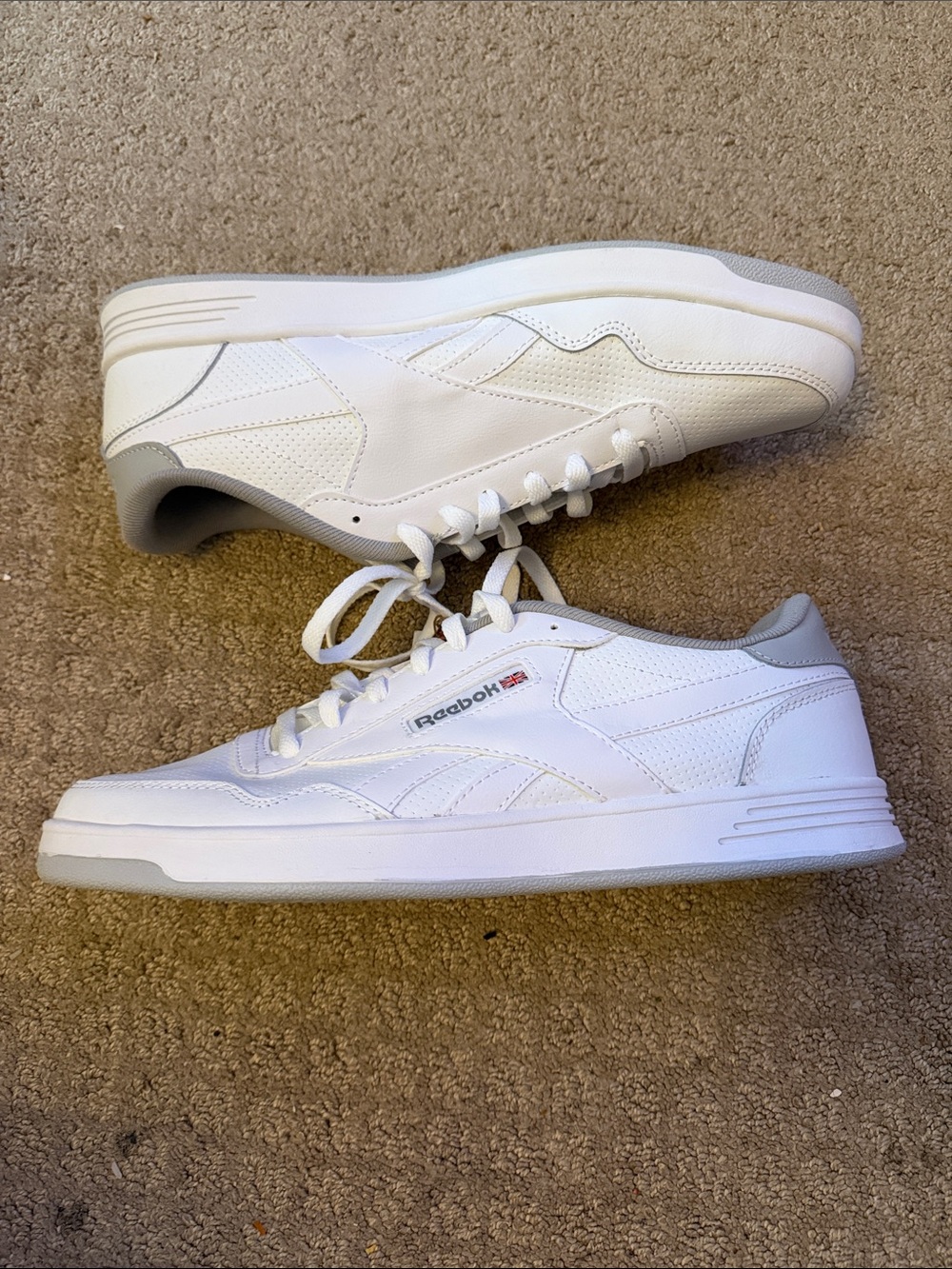 Reebok Men’s size 12 White Sneakers with Gray Accents